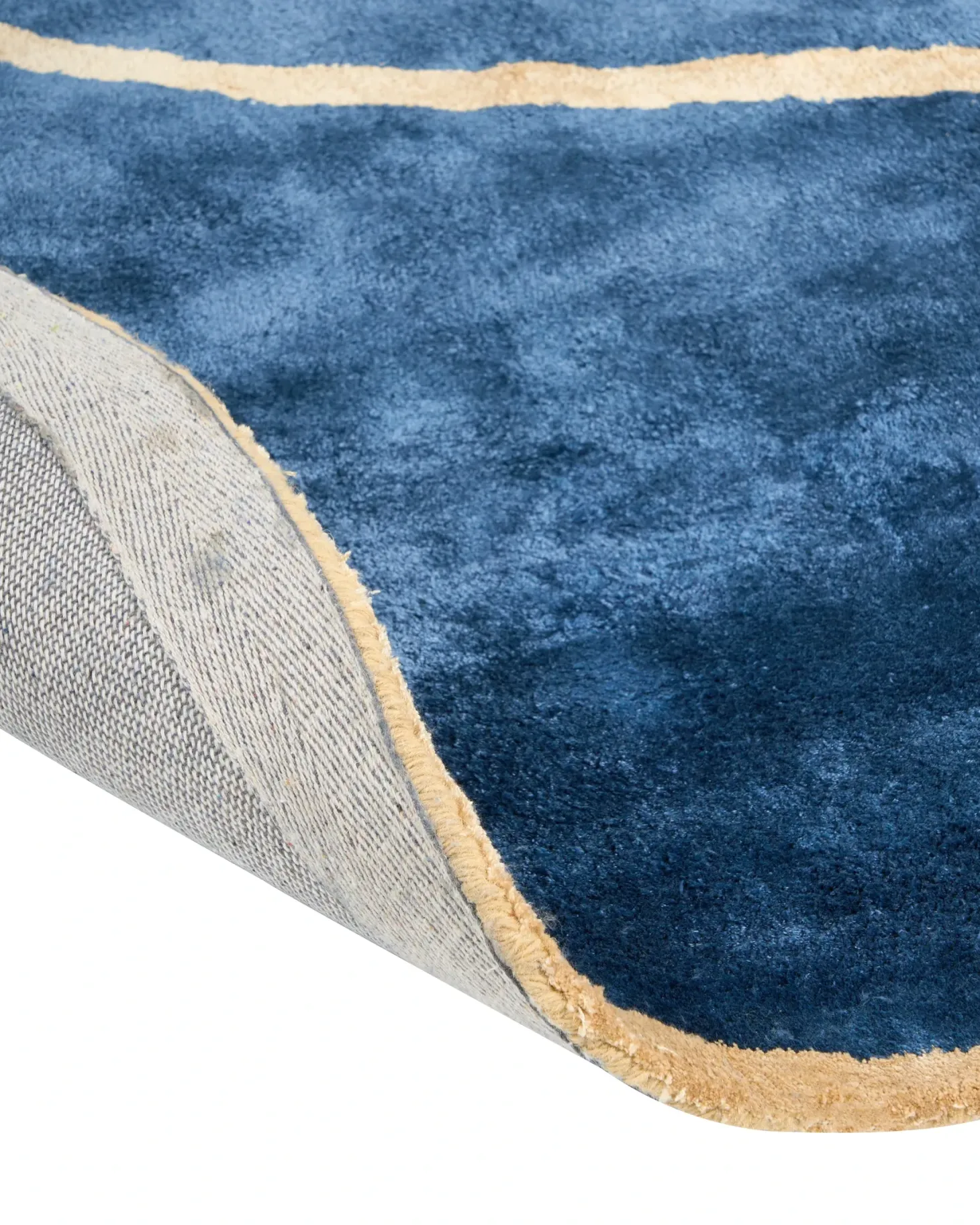 Gulvtæppe KANRACH Navy Blå 200 x 200 cm Viskose