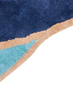 Gulvtæppe KANRACH Navy Blå 200 x 200 cm Viskose