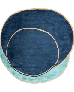 Gulvtæppe KANRACH Navy Blå 200 x 200 cm Viskose