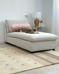 Gulvtæppe KARLI Beige 160 x 230 cm Uld Gabbeh
