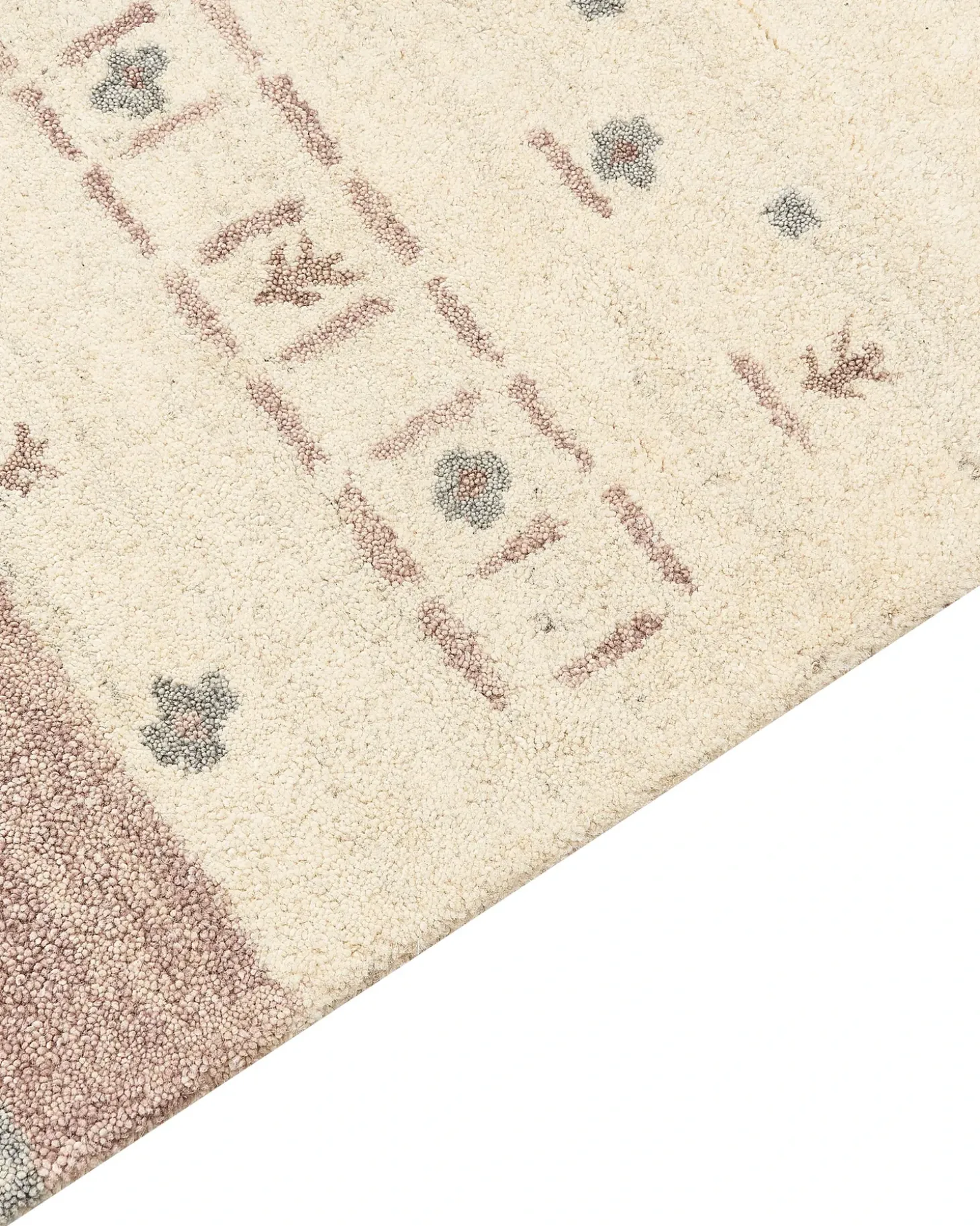 Gulvtæppe KARLI Beige 160 x 230 cm Uld Gabbeh