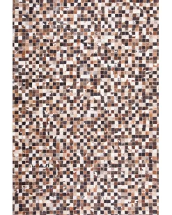 Gulvtæppe KONYA Brun 160 x 230 cm Ægte læder