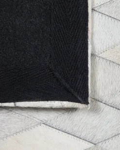 Gulvtæppe MALDAN Sort 160 x 230 cm Ægte læder