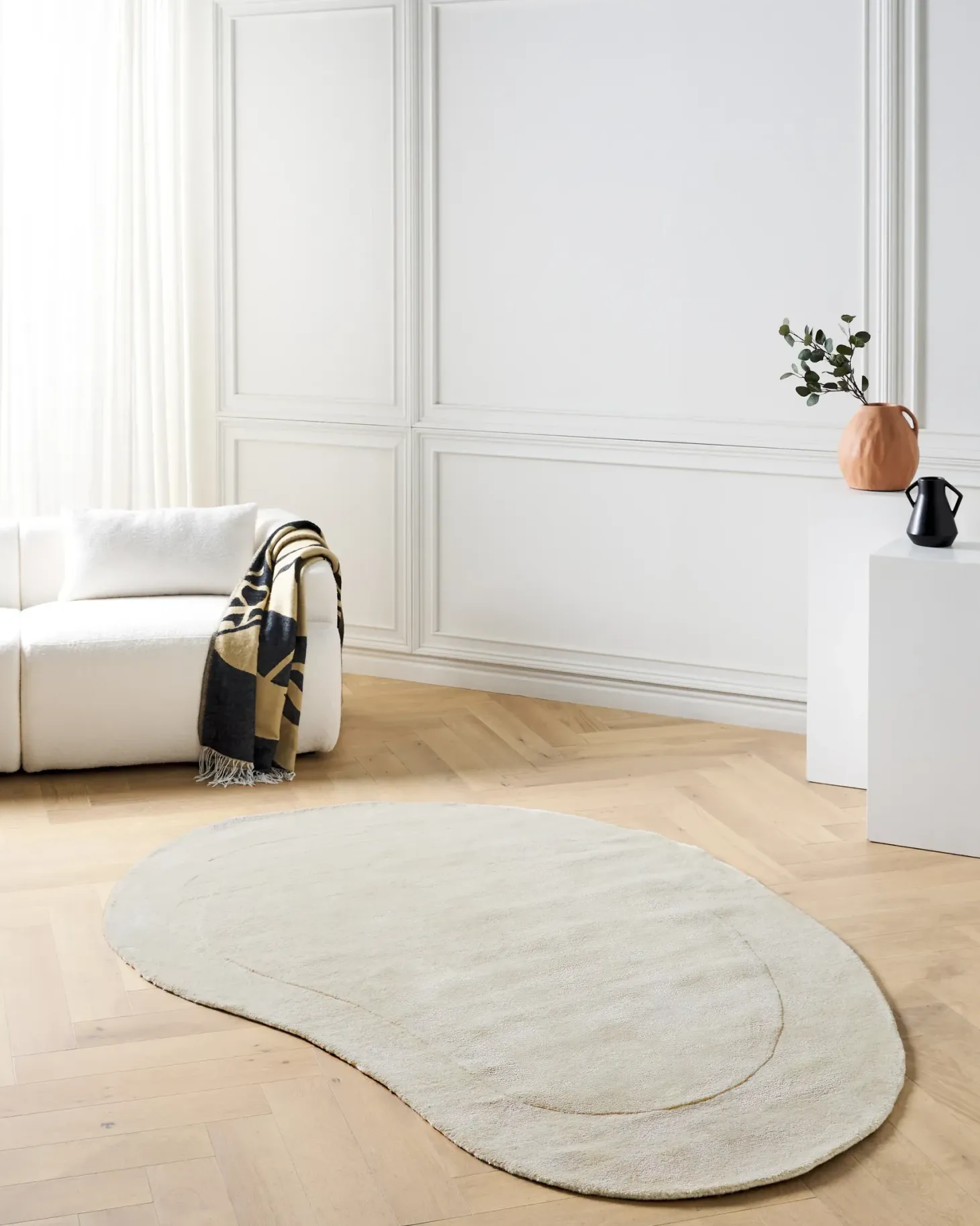 Gulvtæppe MASSO Lys Beige 160 x 230 cm Viskose