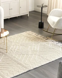Gulvtæppe MAVIKENT Beige 160 x 230 cm Uld