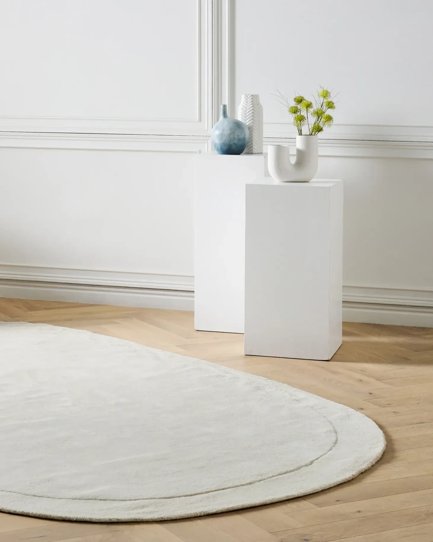 Gulvtæppe MITHA Cremehvid 200 x 300 cm Viskose