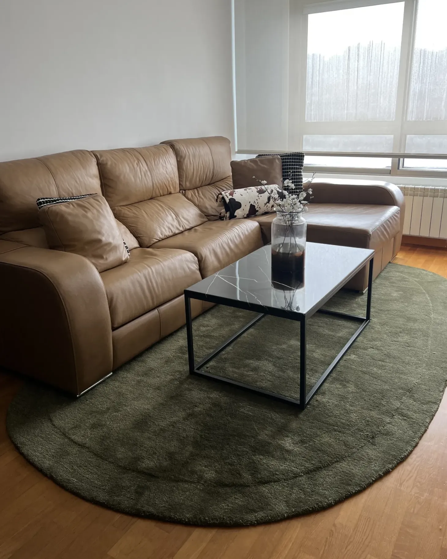 Gulvtæppe MITHA Olivengrøn 200 x 300 cm Viskose