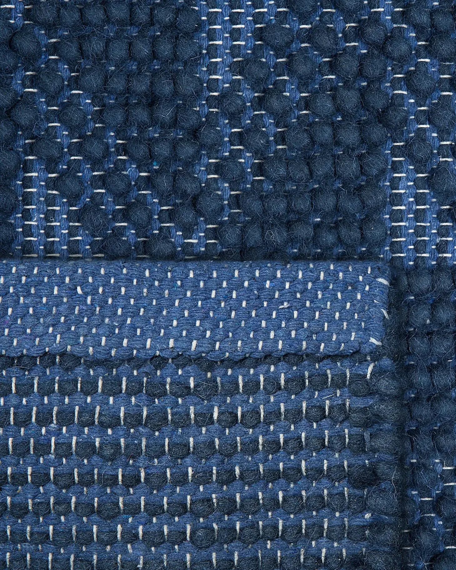 Gulvtæppe SAVRAN Navy Blå 80 x 150 cm Uld