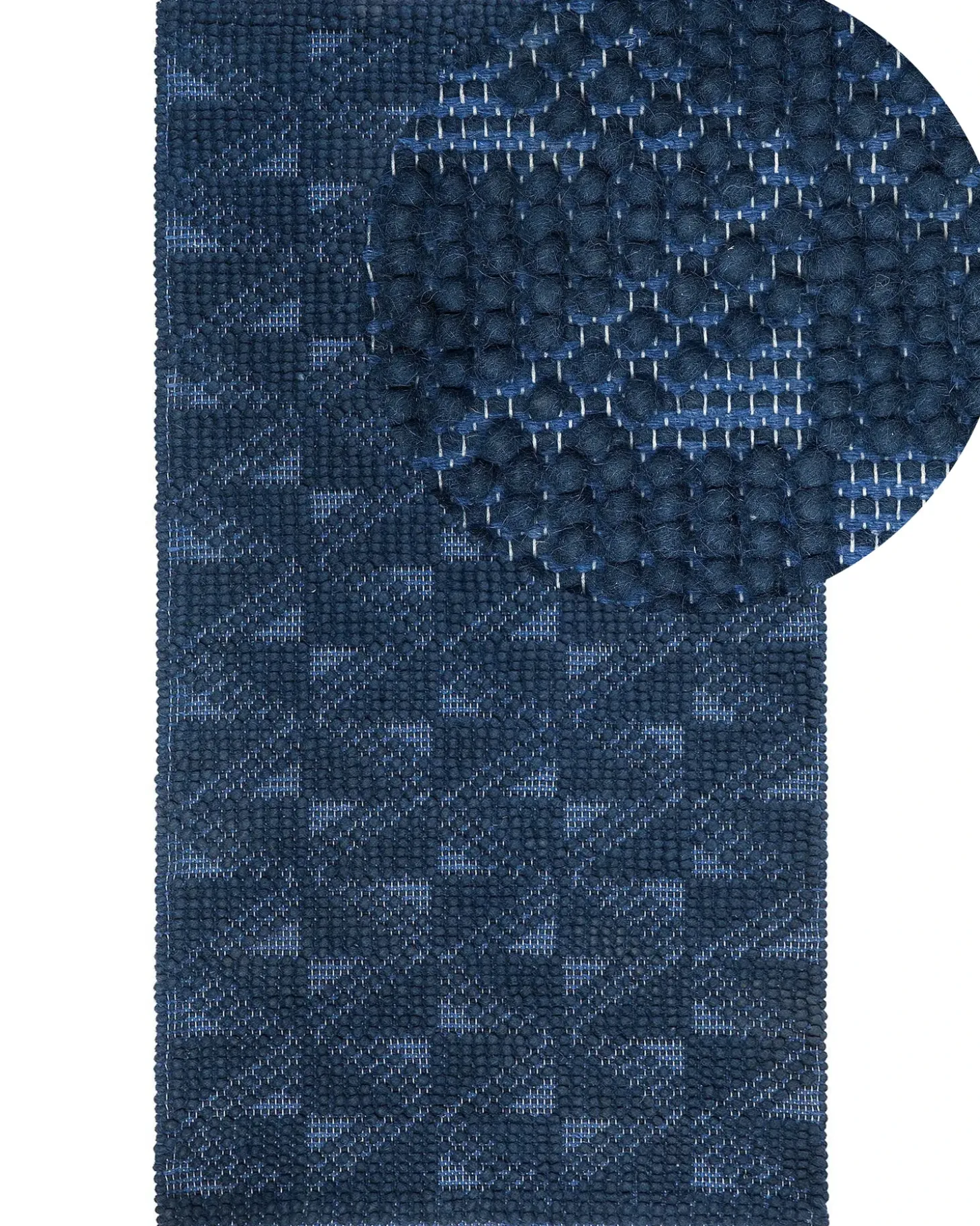 Gulvtæppe SAVRAN Navy Blå 80 x 150 cm Uld