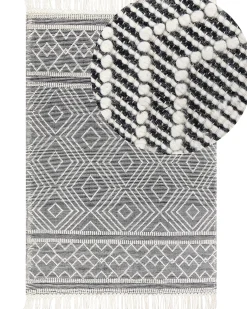 Gulvtæppe SAVUCA Sort 160 x 230 cm Uld