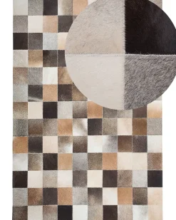 Gulvtæppe SOKE Multifarvet 160 x 230 cm Ægte læder