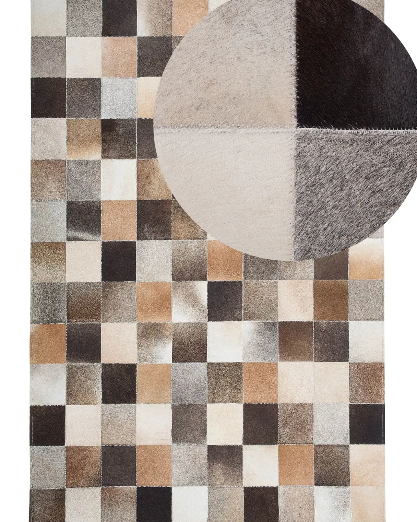 Gulvtæppe SOKE Multifarvet 160 x 230 cm Ægte læder