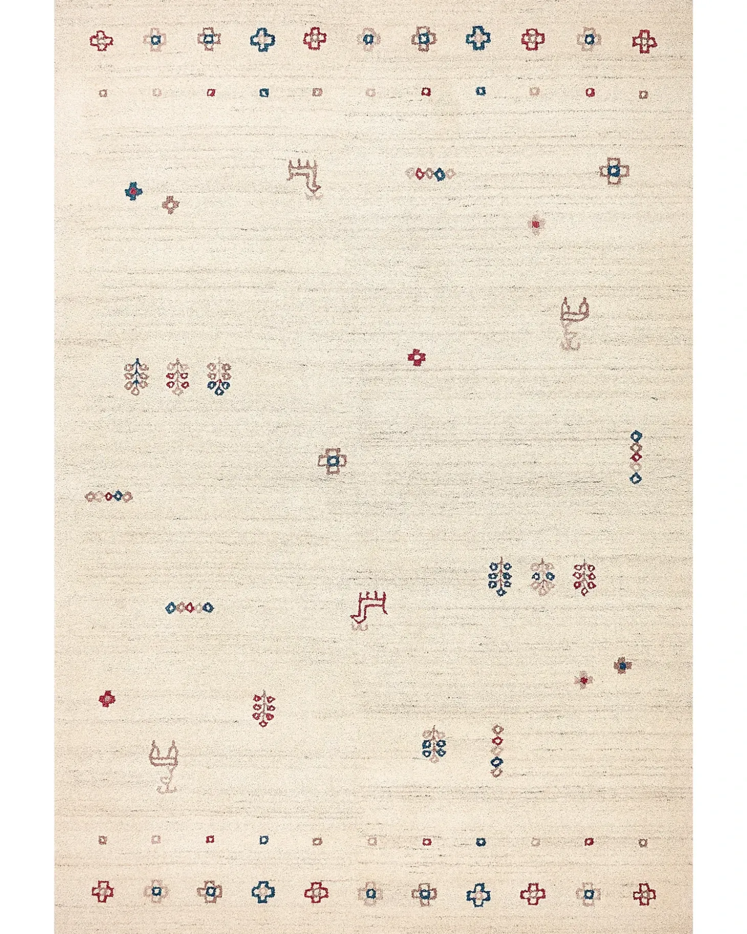 Gulvtæppe SULUCA Beige 200 x 300 cm Uld Gabbeh