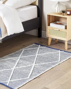 Gulvtæppe SYNOPA Blå 80 x 150 cm Bomuld