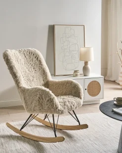 Gyngestol AKRA Kunstig pels Lys Beige
