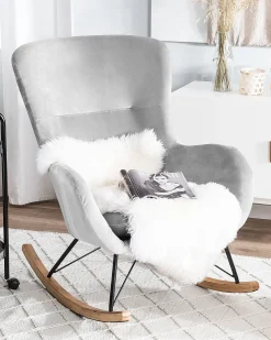Gyngestol ELLAN Velour Lysegrå