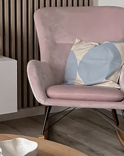 Gyngestol ELLAN Velour Lyserød