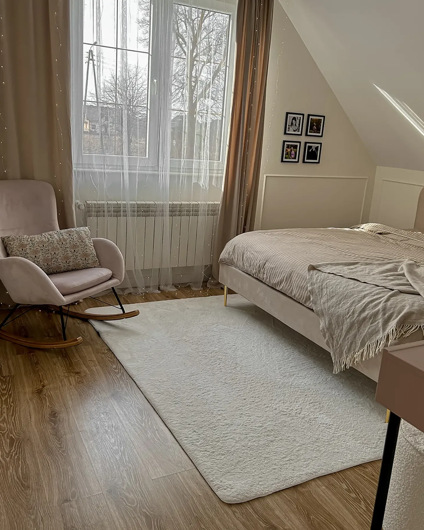 Gyngestol ELLAN Velour Lyserød