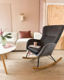 Gyngestol ELLAN Velour Mørkegrå