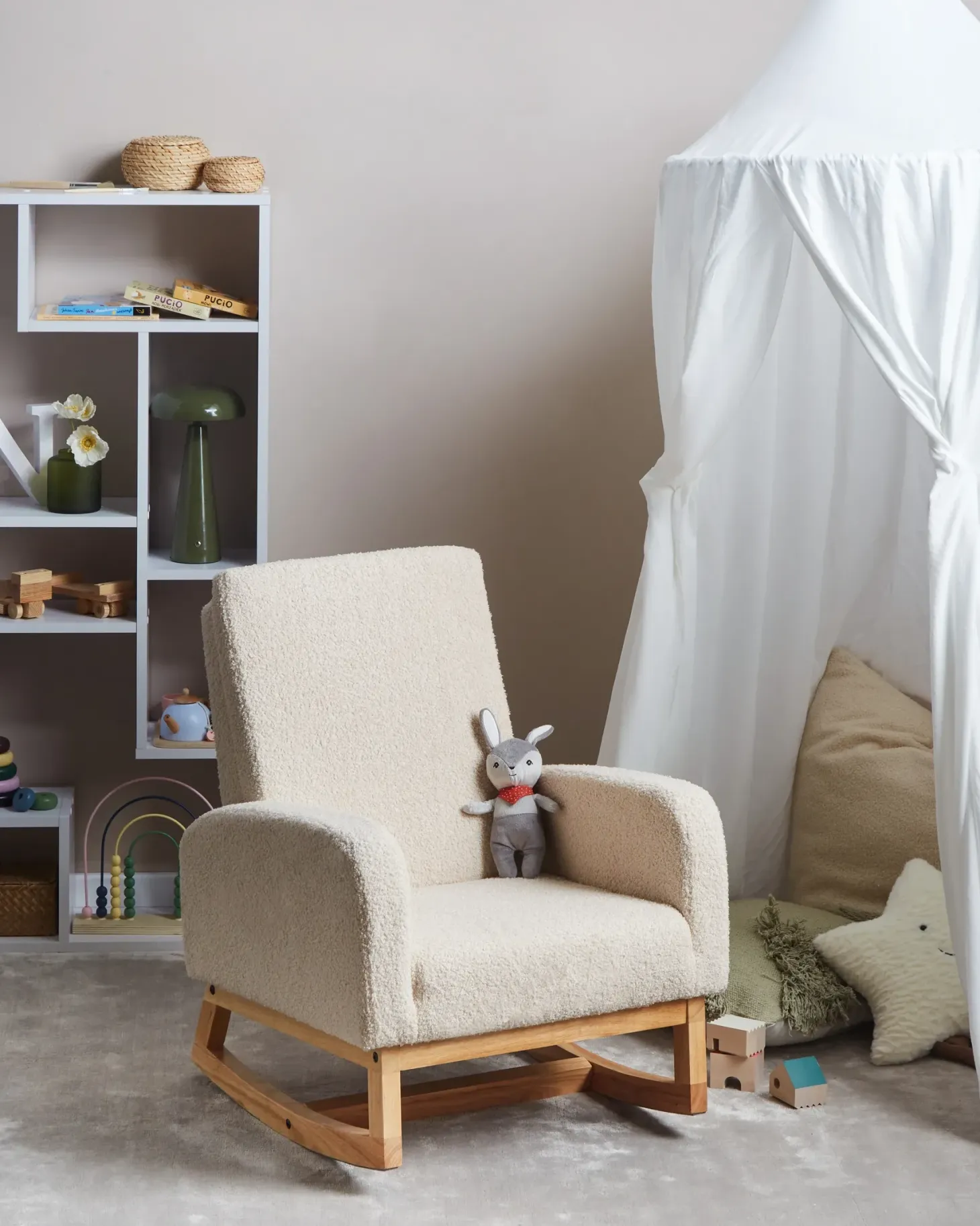 Gyngestol til børn NORBY Boucle Lys Beige