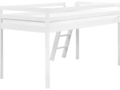 Halvhøj seng Fyretræ ASCOUX 90 x 200 cm Hvid