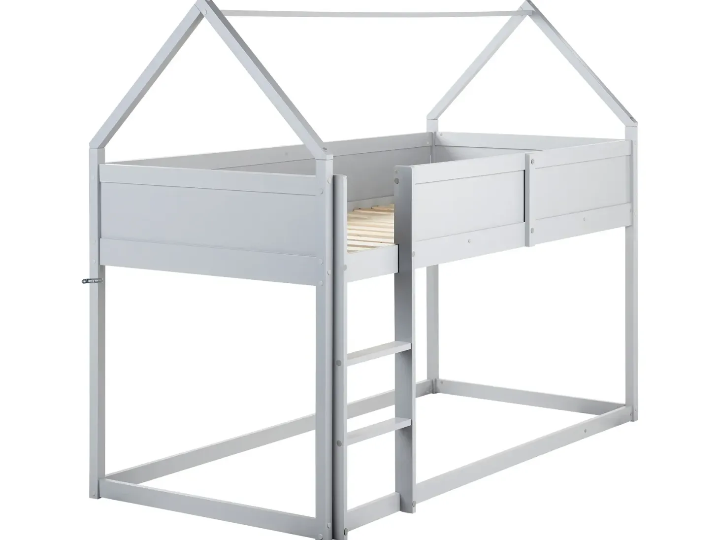 Halvhøj seng Hus Fyretræ DIENNE 90 x 200 cm Grå