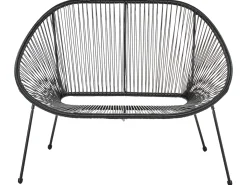 Havebænk ACAPULCO II 113 cm PE-rattan Sort