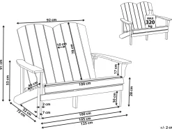 Havebænk ADIRONDACK 125 cm Rød