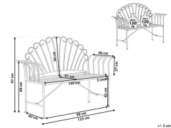 Havebænk CAVINIA 125 cm Metal Lyserød