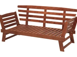 Havebænk med hynde PORTICI 210 cm Eukalyptustræ Mørkebrun/taupe