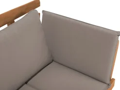 Havebænk med hynde PORTICI 210 cm Eukalyptustræ Lysebrun/taupe