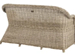 Havebænk med hynde SUSUA 150 cm med fodskammel Rattan Naturlig