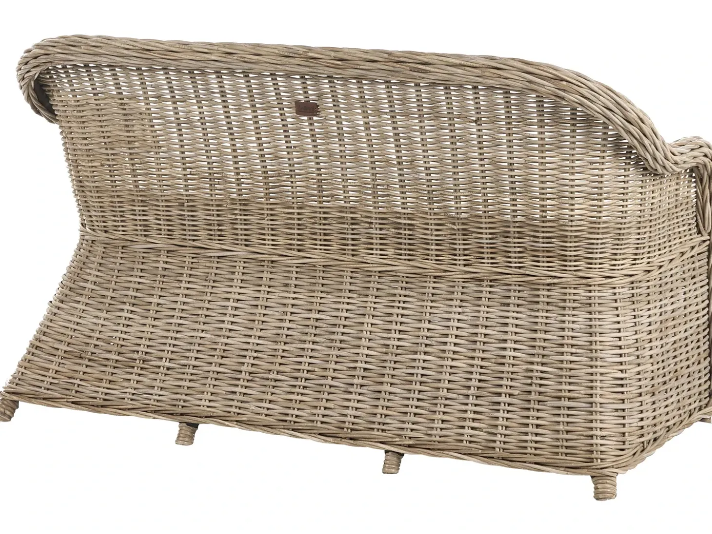 Havebænk med hynde SUSUA 150 cm med fodskammel Rattan Naturlig