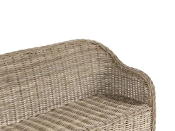 Havebænk med hynde SUSUA 141 cm med fodskammel Rattan Naturlig