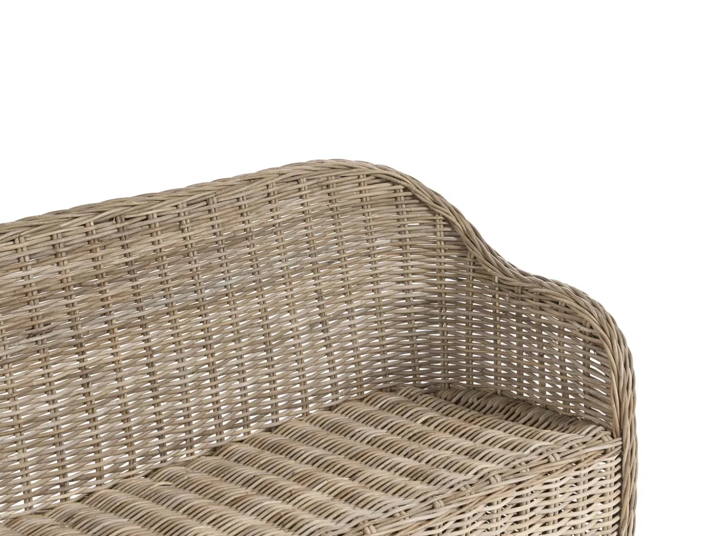 Havebænk med hynde SUSUA 141 cm med fodskammel Rattan Naturlig