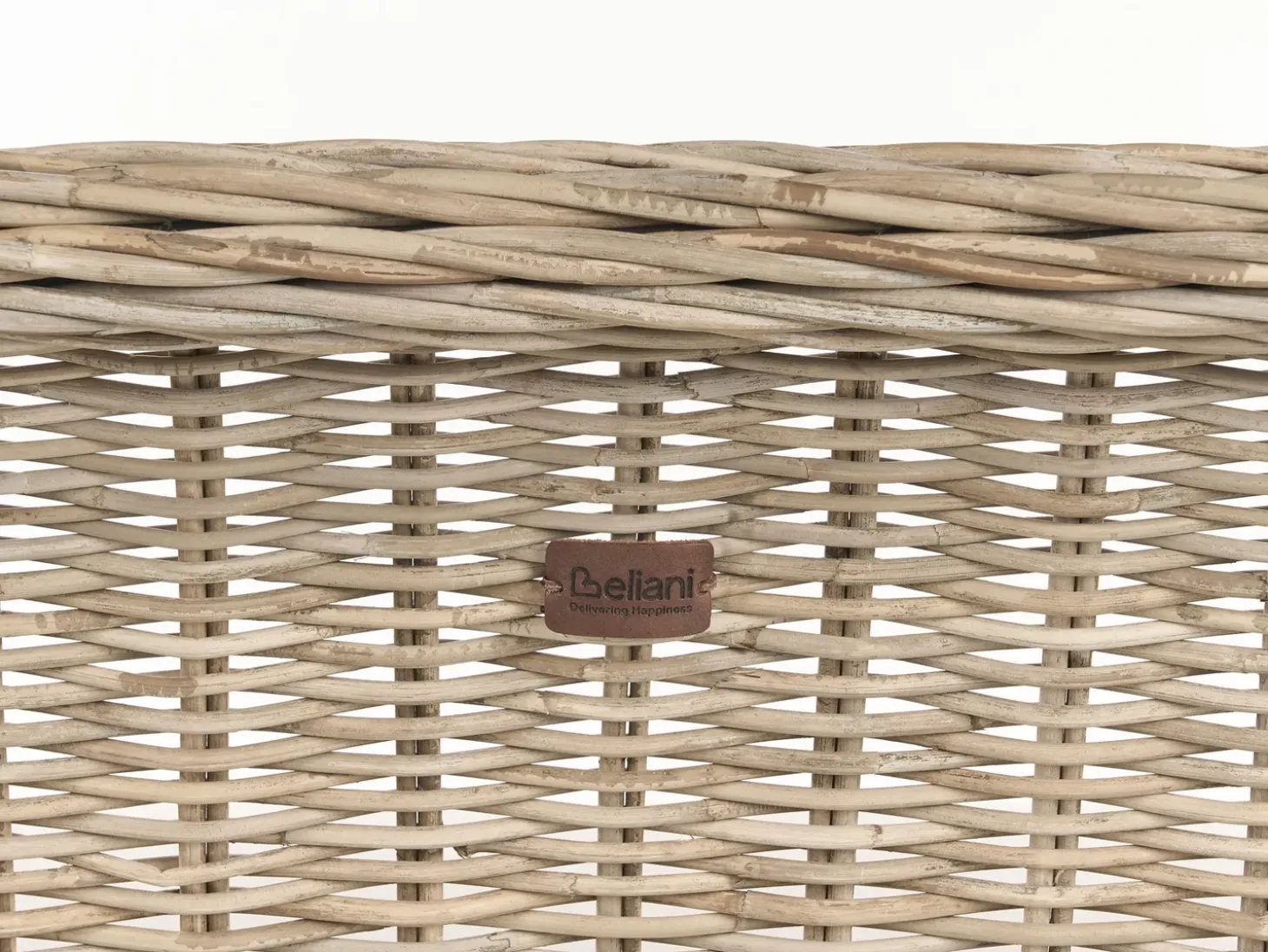 Havebænk med hynde SUSUA 141 cm med fodskammel Rattan Naturlig