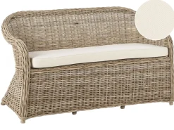 Havebænk med hynde SUSUA 150 cm Rattan Naturlig