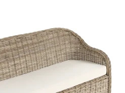 Havebænk med hynde SUSUA 189 cm Rattan Naturlig