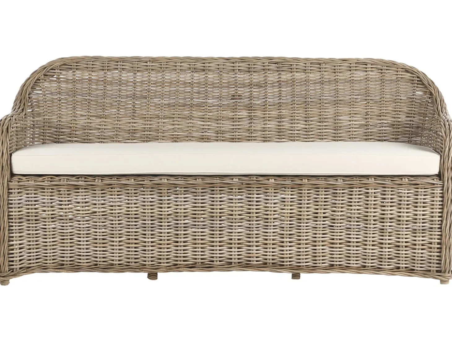 Havebænk med hynde SUSUA 189 cm Rattan Naturlig