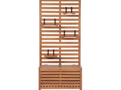 Havebænk med væg-/hyldepanel MATINO Akacietræ 170 cm 80 cm Brun