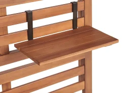 Havebænk med væg-/hyldepanel MATINO Akacietræ 170 cm 80 cm Brun