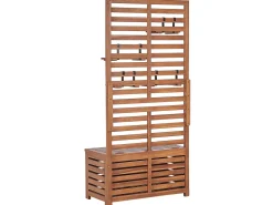 Havebænk med væg-/hyldepanel MATINO Akacietræ 170 cm 80 cm Brun