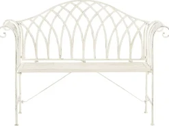 Havebænk MILAZZO 130 cm Metal Hvid