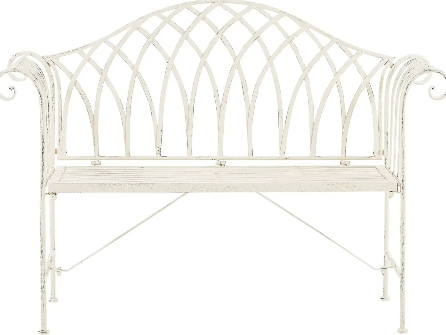 Havebænk MILAZZO 130 cm Metal Hvid