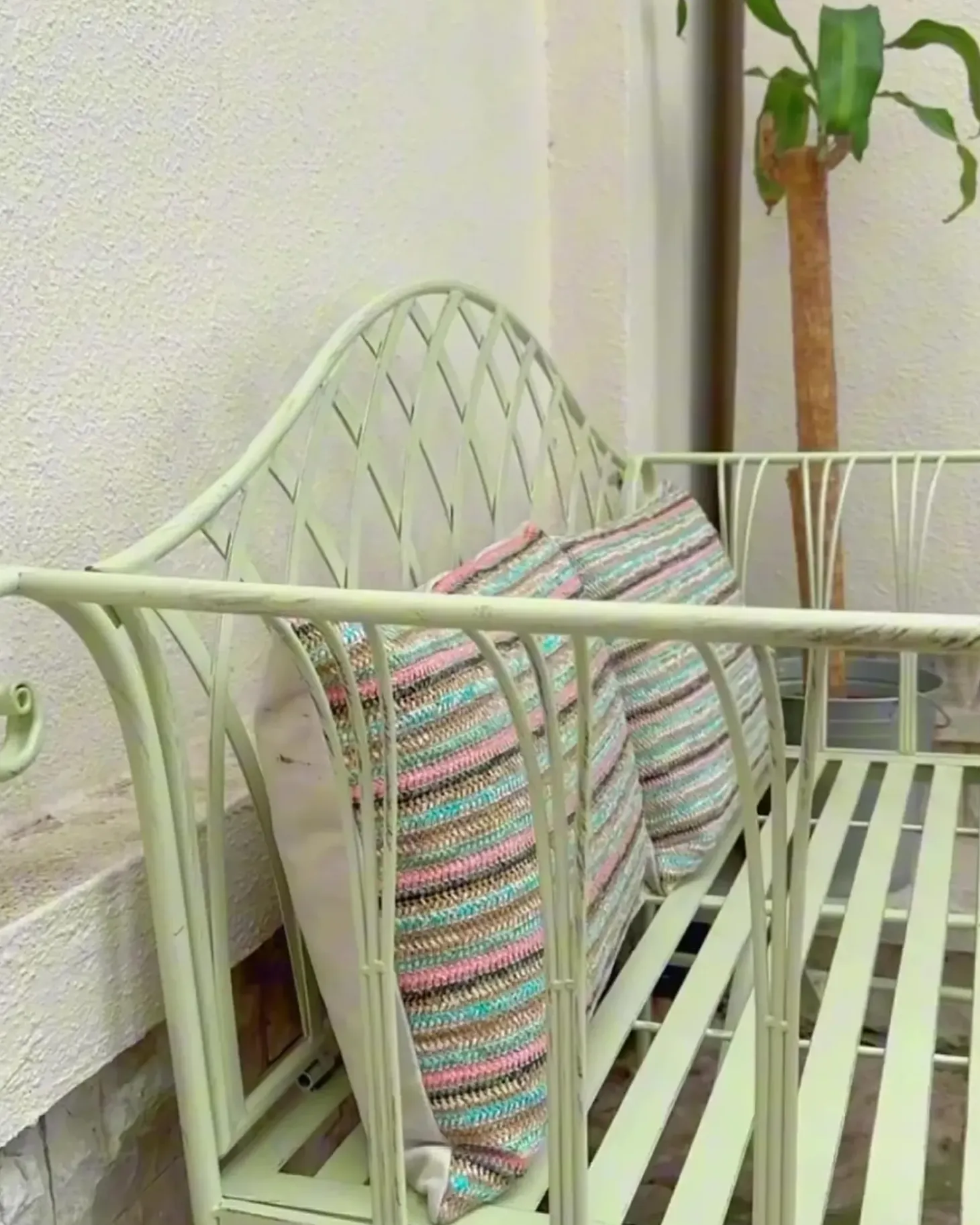 Havebænk MILAZZO 130 cm Metal Lysegrøn