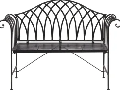 Havebænk MILAZZO 130 cm Metal Sort