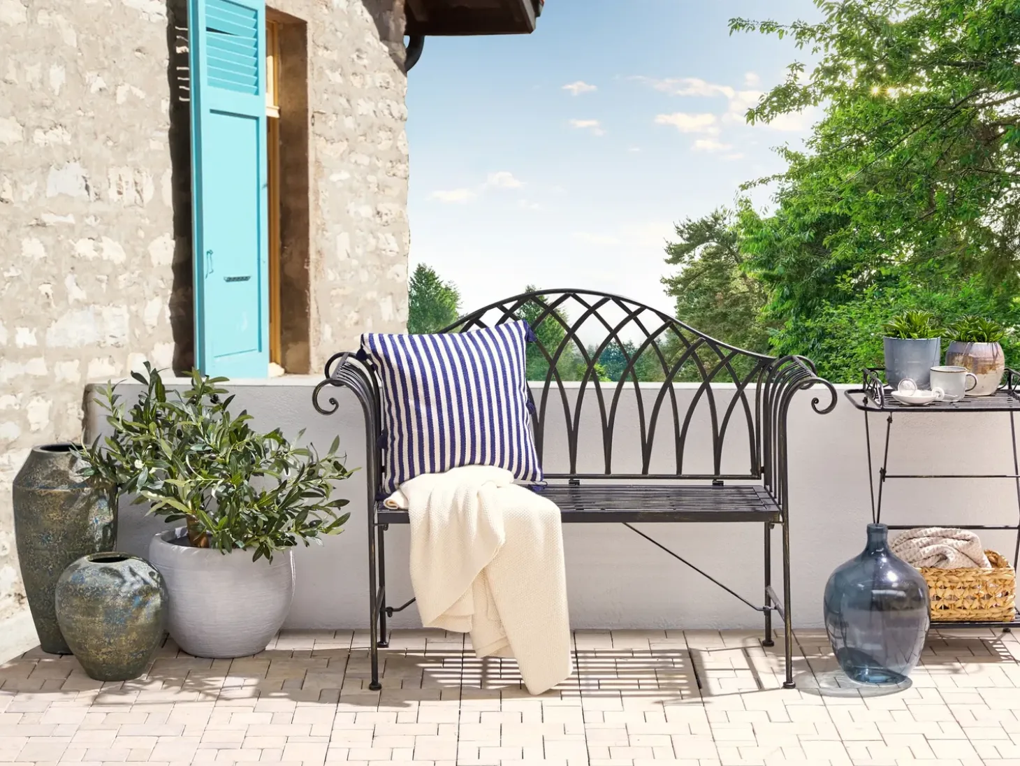 Havebænk MILAZZO 130 cm Metal Sort