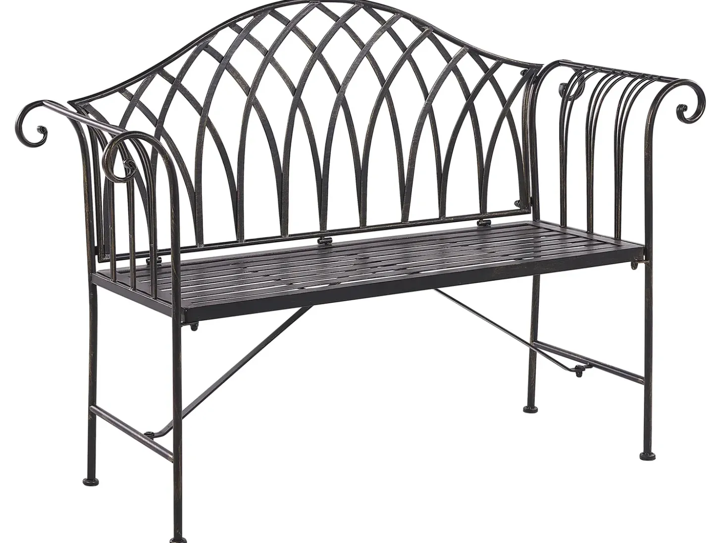 Havebænk MILAZZO 130 cm Metal Sort