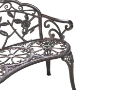 Havebænk PIURA 88 cm Metal Mørkebrun