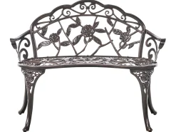 Havebænk PIURA 88 cm Metal Mørkebrun